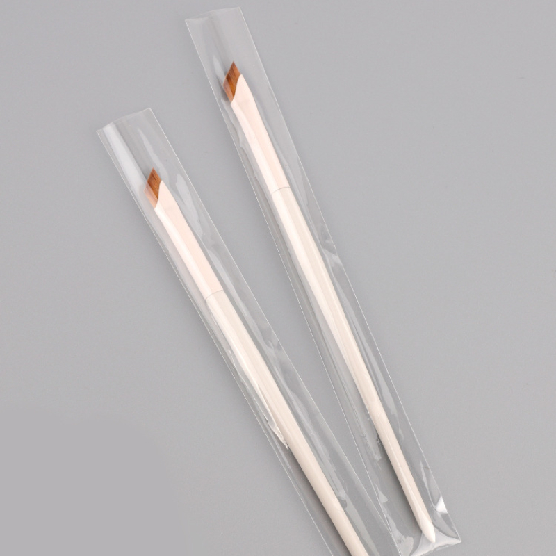 Pincel delineador de ojos con hoja mejorada, pincel plano para cejas de ángulo fino ultrafino, brochas de maquillaje debajo de los ojos, pincel para detalles precisos, blanco