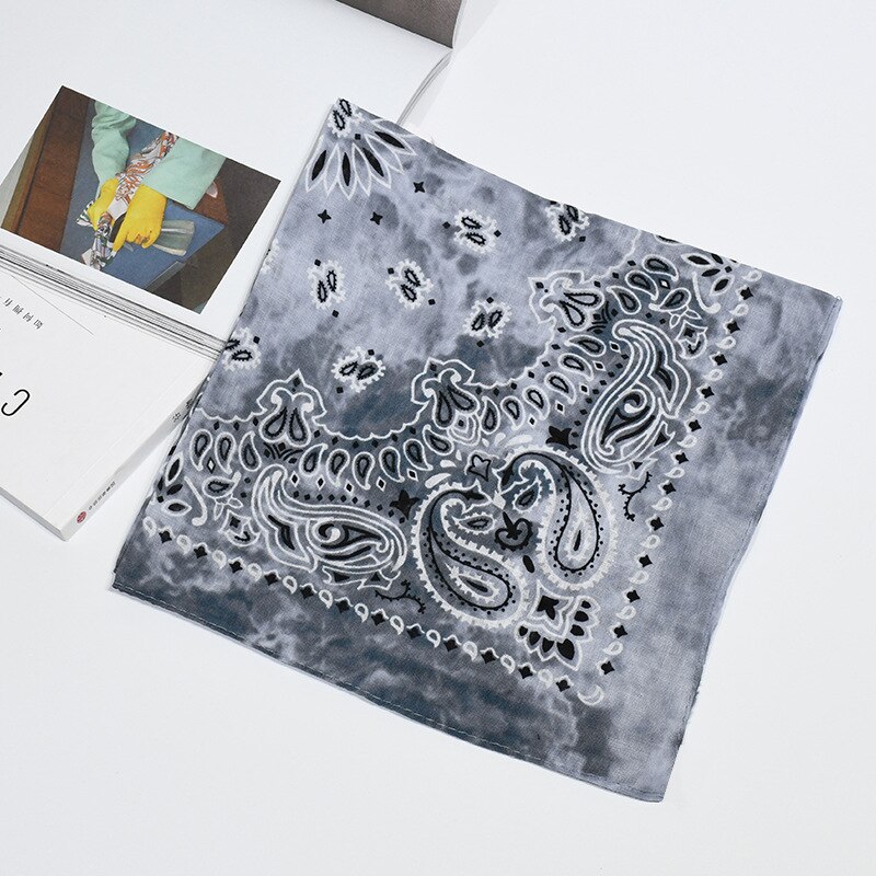 Tie Dye Hip Hop Cotton Bandana Square Scarf Headwear Headband Scarf Gradient Color Print Handkerchief For Women Men: 10