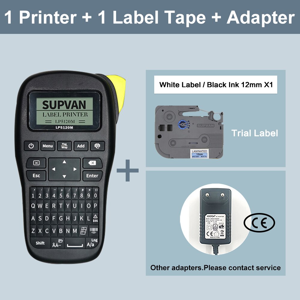 Supvan LP5120M Portable Wireless Label Printer Handheld Label Maker Industrial Labels Printer Printing Machine: LP5120M Adapter