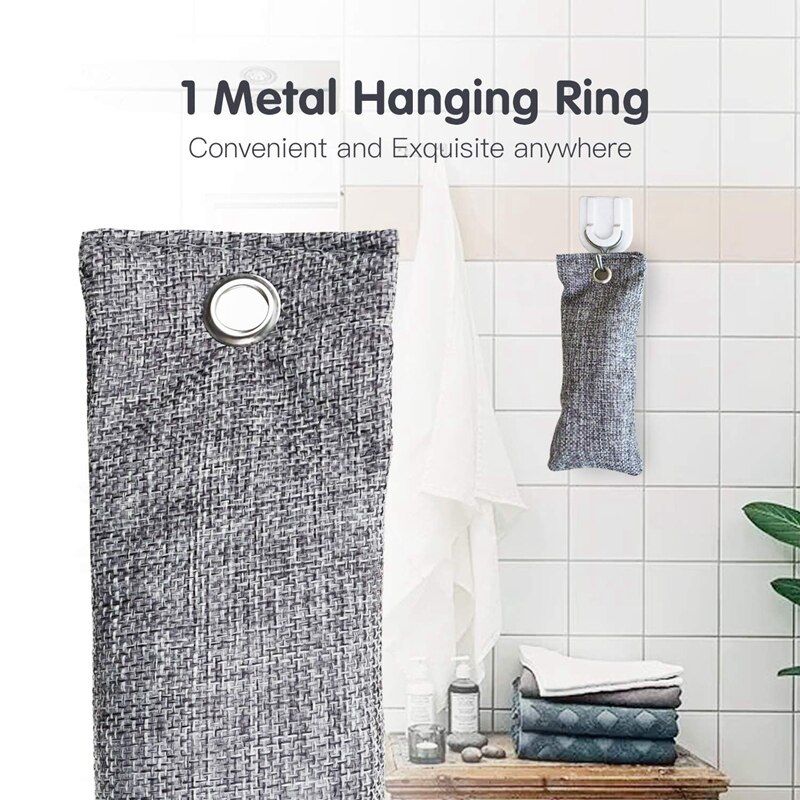 Pack de 24 bolsas Purificadoras de aire de carbón de bambú para zapatos bolsas Purificadoras de aire naturales eliminadoras de olores de carbón activado