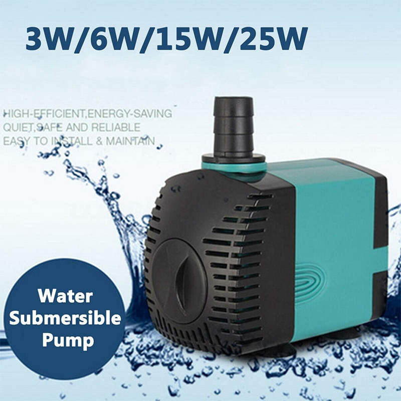 Aquarium Water Pump Ultra-Quiet Submersible Water Fountain Pump Filter Fish Pond Water Pump Tank Fountain 3W/6W/10W/15W/25W