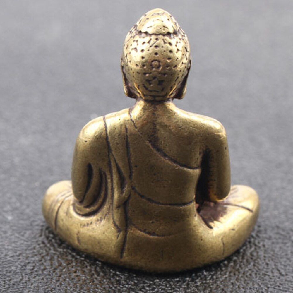 Käsityö meditoiva istuva hahmo veistos kodin sisustuspöytä buddha patsas vuosikerta messinki artware toimisto onnen temppeli