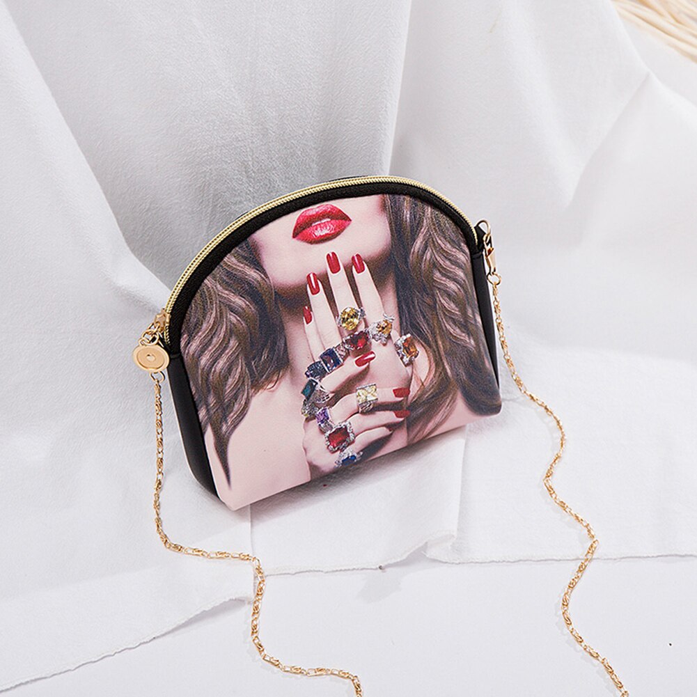 Girl Crossbody Bags Mini Stylish Pattern Messenger Bags Shell Shape Shoulder Bag SER88: ring