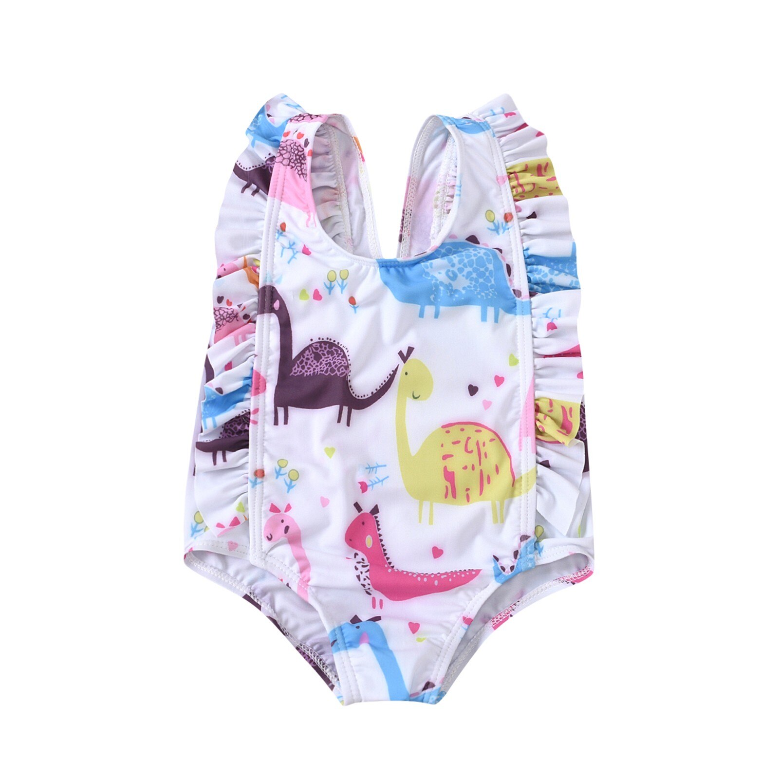 Summer swimsuit Baby Kids Girls clothes Beach Suit Dinosaur Print One Piece Swimwear Swimsuit for girls Bathing baby clothes: B / 100