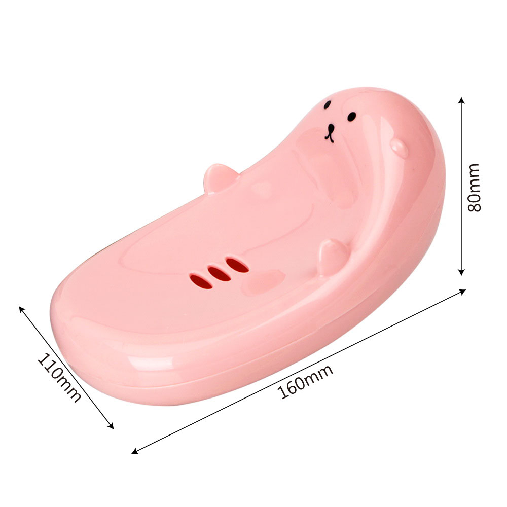 Sink Spons Box Container Badkamer Accessoires Afvoer Zeepkist Schattige Beer Vorm Wasruimte Organisator Zeepbakje Case Plastic Houder