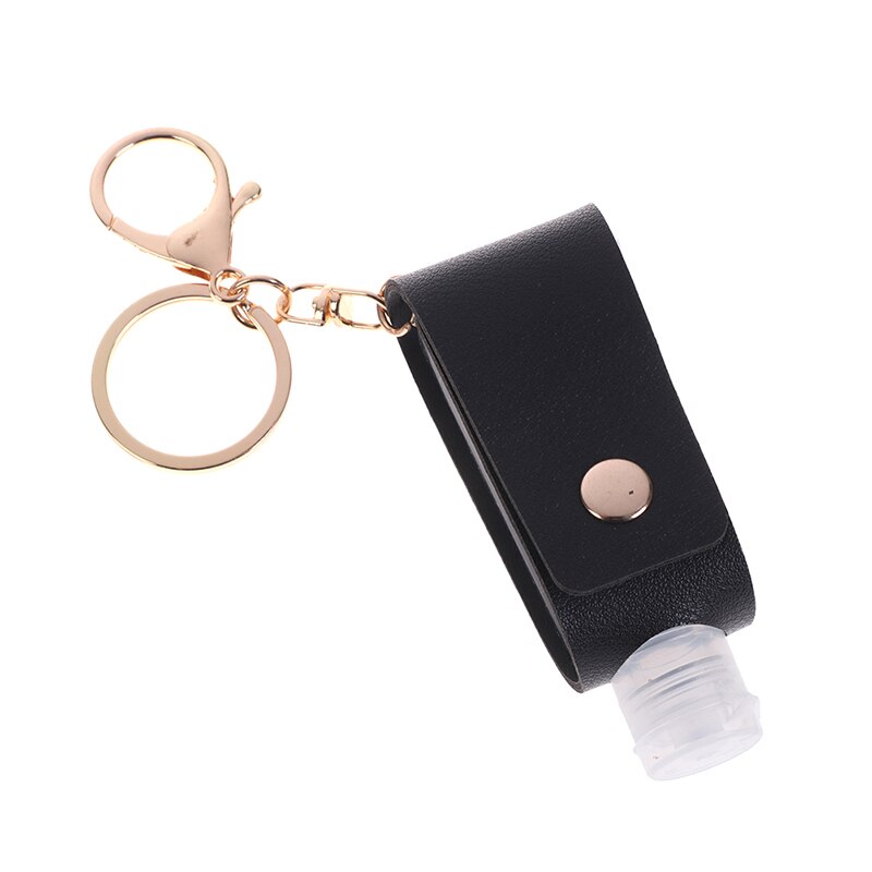 Llavero portátil de viaje con soporte para Gel de manos, botella con botella dividida para desinfectante de manos, sin necesidad de limpiar, cubierta desmontable, 1 unidad: YKHG0095-BL