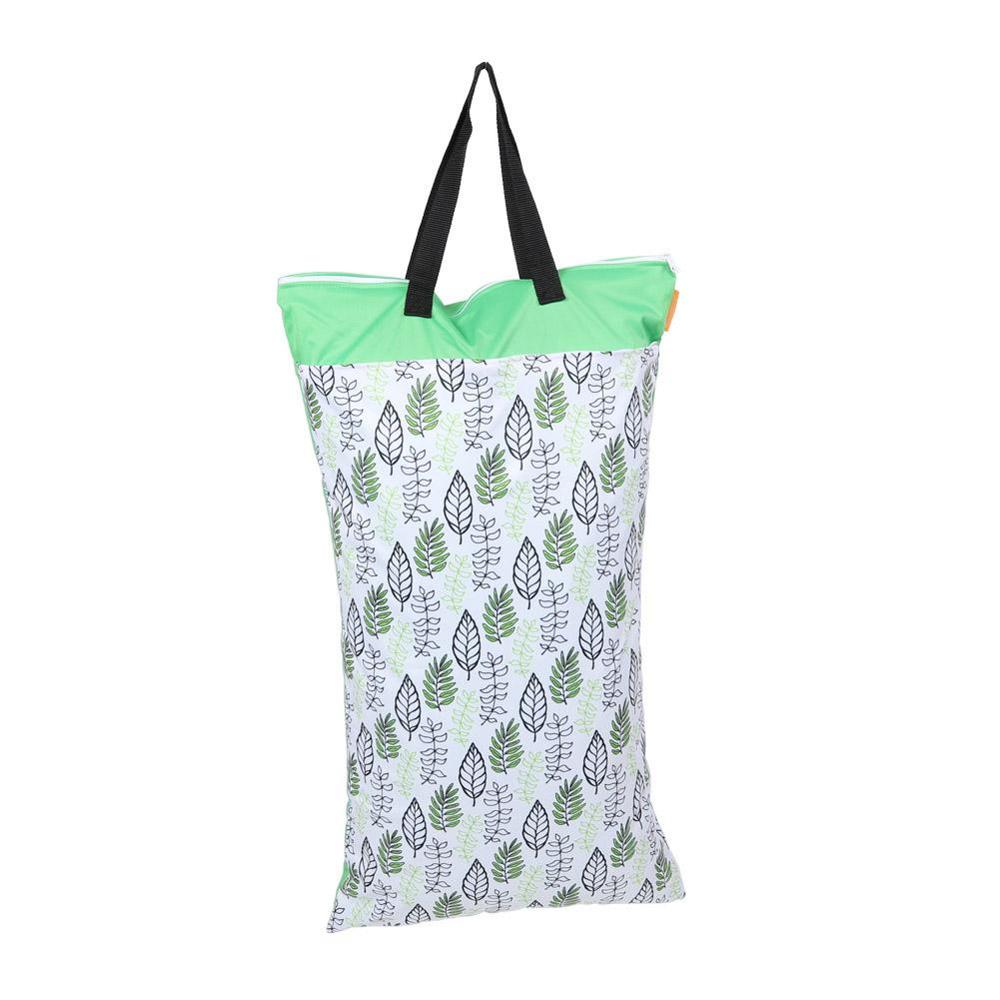 40*70cm Waterproof Wet/Dry Diaper Pail Bag Reusable Doubl Pockets Large Hanging Cloth Diaper Bag Laundry Nappy Wet Bags