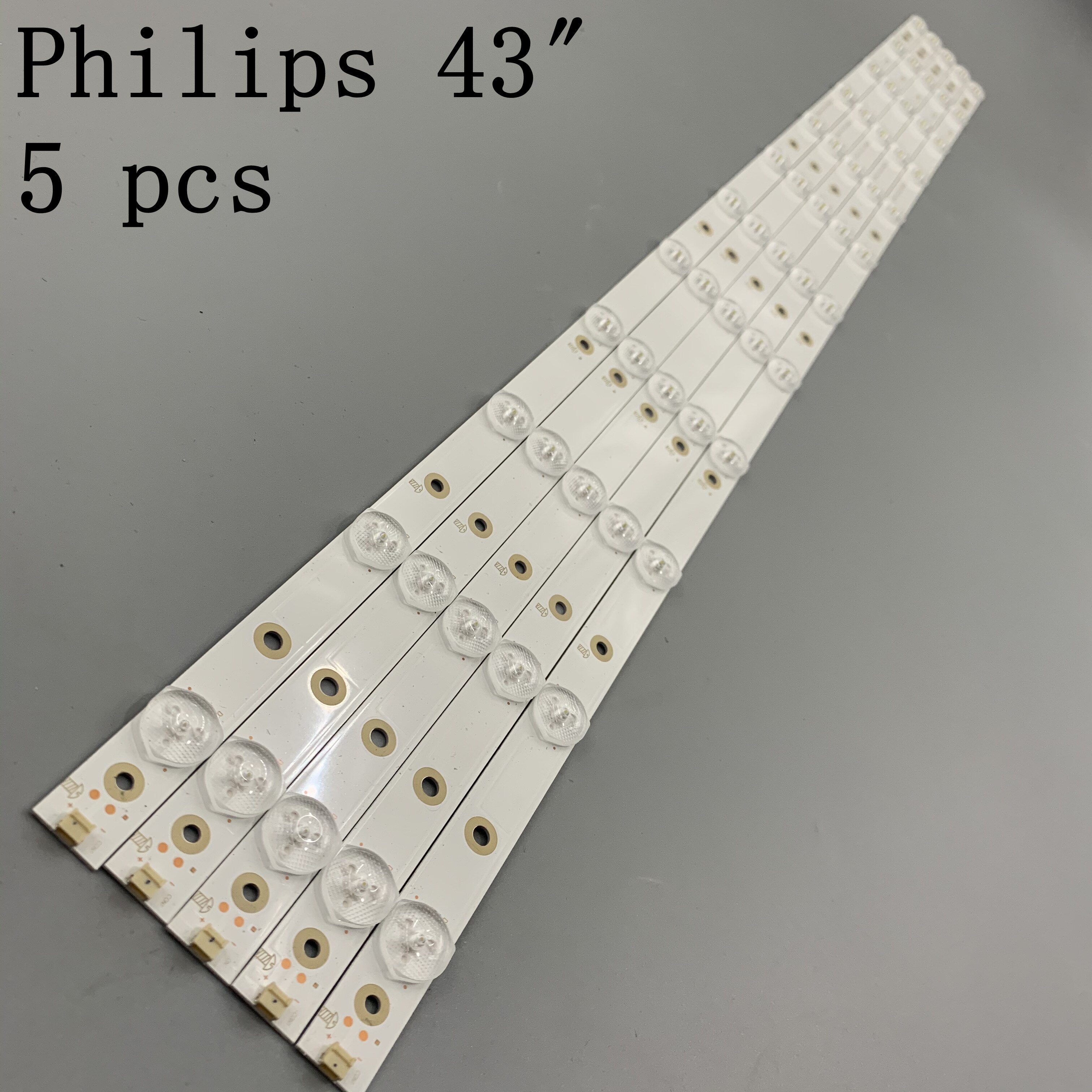 Tira de led 5 peças, 12leds lb43014 v0, para ph ilips 43 &quot;tv 43pus6551 tpt430u3 eqlsj a.g 43pus6501 43pus43pus6201 437202 3v