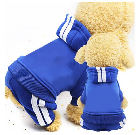 Adidog Dog Clothes Thick Overalls for Dogs Winter Pet Dog Clothes for Small Dogs Puppy Jumpsuit Cat Clothing Tracksuit for York: L / WHITE