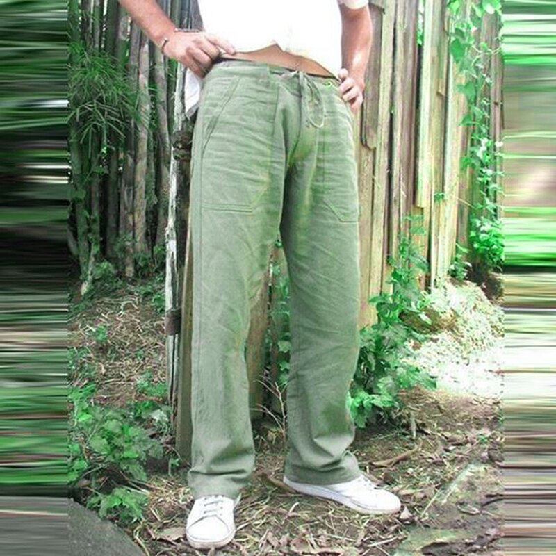 Herre bukser bomuld løse bukser afslappet stilfuld lige lange bukser pantalon homme 2xl