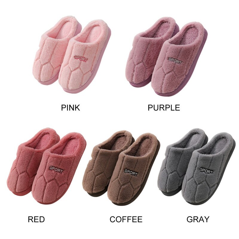 Winter Women Warm Home Shoe Plush Slippers Couples Warm Non-slip Floor House Slippers Soft Indoor Shoes For Man Floor Slides