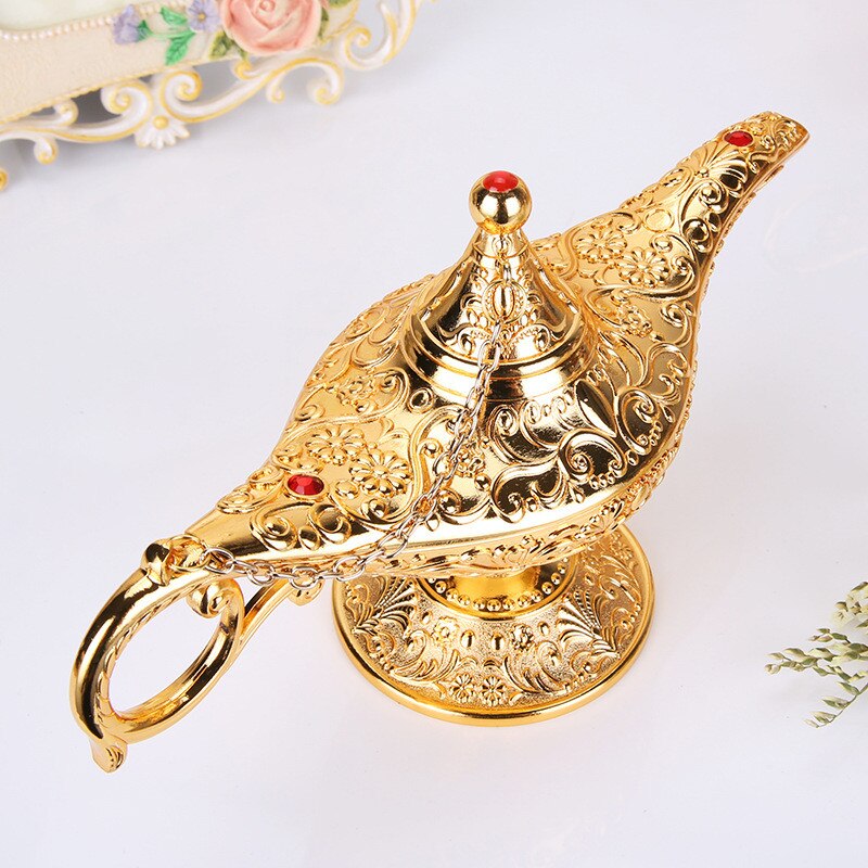 [hht] 10 kleuren aladdin magische lamp retro huisdecoratie traditionele uitgeholde sprookjesachtige wensgeest lamp theepot knutseldecoratie: 2212cm-02