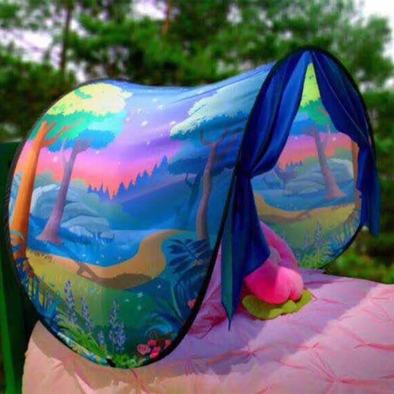 Bed Foldable Starry Sky Dream Tent With Light Storage Pocket Children Sleeping Foldable Mattress Tent Tent