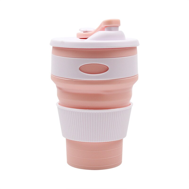 350ml opvouwbare koffiekopjes draagbare sportcompressie buiten intrekbare waterkoker anti-verbranding: Lichtgeel