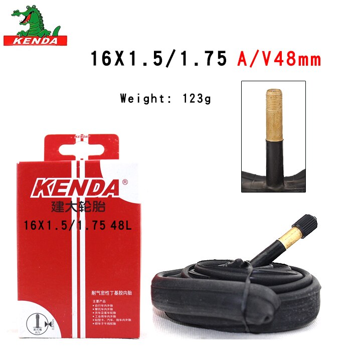 Kenda Bicycle Inner Tube 14 16 18 inch 1.5-1.75 1.75-2.125 AV FV BMX foldable Bike Tire Cycling rubber Tire Rubber Tube Parts: 16 X 1.5-1.75 AV48mm