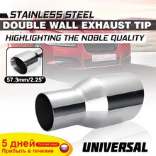 Universal- 2.25 "Einlass 3.5" Auslauf Auto Endrohr Auto Schwanz Rohr Schalldämpfer Fahrzeug Dual Zauberstab Winkel schneiden Auslauf düse