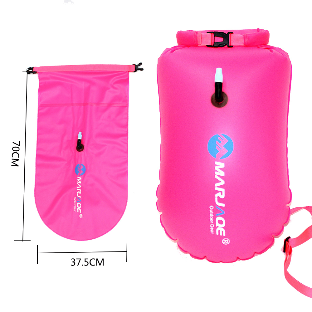 Svømning bøje svømning livreddende bøjer oppustelige flyde taske sikkerhed flydende luft tør taske slæb flyde drivende signal airbag: Stor rose rød 70cm