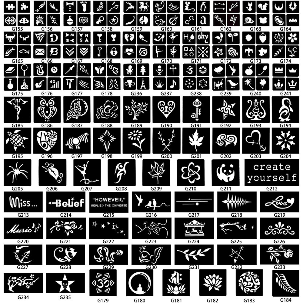 Liten unisex henna tatuering stencil ankare pirat mönster diy airbrush måla mehndi henna indisk tatueringsmall för krämkottar