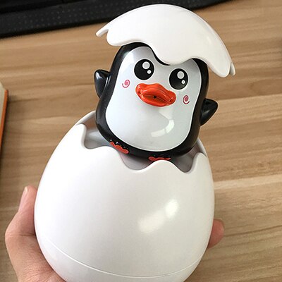 Babybadje Speelgoed Meisjes Jongens Kid Leuke Eend Pinguïn Ei Waternevel Sprinkler Badkamer Douche Water Speelgoed Voor Bad Strand game: Penguin-TJ144C