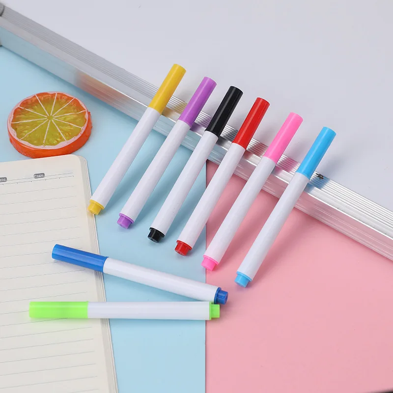 8 Pcs Erasable Whiteboard Pens Set - Magnetic, Easy to Wipe, Scratch-Free Markers with Color Random - Office Supplies