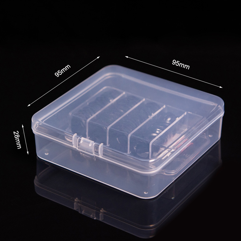 Firkantede æsker mini klar plast smykker opbevaring etui container emballage æske til øreringe ringe perler samle småting: Blomme