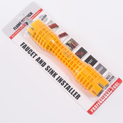 Faucet and Sink Installer Multi-purpose Wrench for Toilet Bowl Sink Bathroom Kitchen Plumbing: Yellow 2