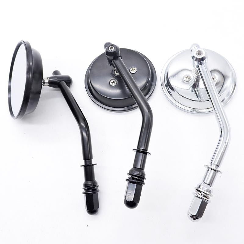 8Mm Zwart/Chrome Motorcycle Spiegel Korte Steel 3 "Ronde Achteruitkijkspiegel Voor Harley Dyna Bobber Chopper Oude school 1982 Up