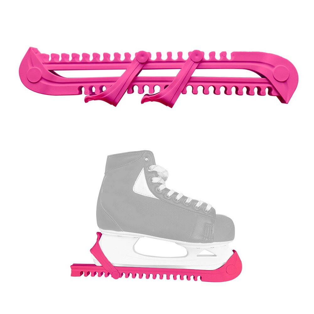 Adjustable Ice Skate Blade Protector Cover Soft and Non Slip Blade Skate Guards Protective Figure Skating Sports Accessories: Pink