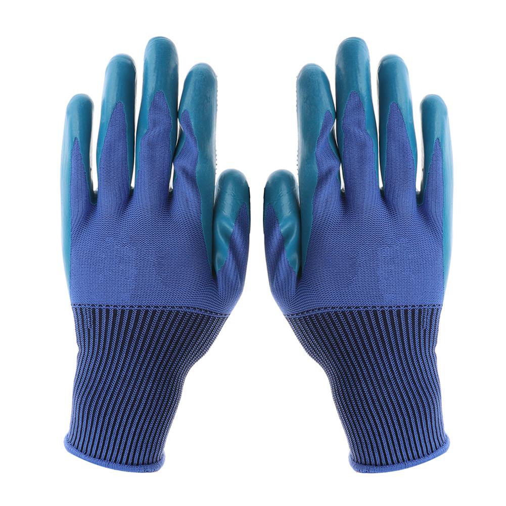 Guantes de jardín con garras de plástico ABS, guantes de goma para jardín, jardinería, excavación, plantación, herramientas de uso doméstico resistentes al agua para exteriores: Blue Black