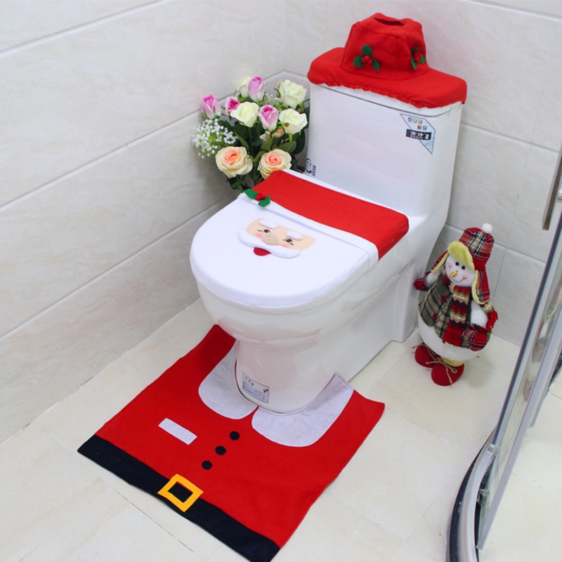Single Stuk Kerstman Patroon Toilet Seat Cover Thuis Kerst Overjas Wc Badkamer Decoratieve Producten