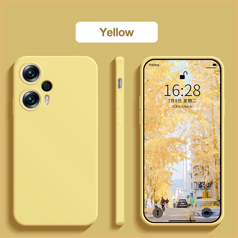 Coque souple antichoc en silicone liquide pour Xiaomi, couverture d'origine pour Poco F5, Poco F5 Pro, Poco F5Pro: silicium / YELLOW