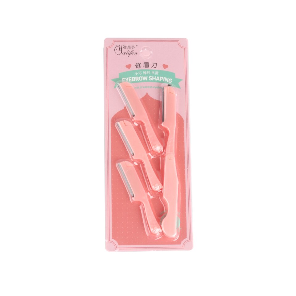 1/3PCS Eyebrow Razor Eyebrow Trimmer Shaver Blade Eye Brow Shaper Face Razor Facial Hair Remover for Eye Beauty Makeup Tools: 1pc pink color