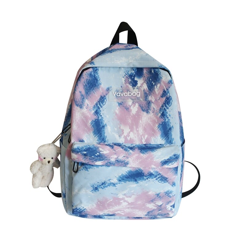 Hocodo moda mochila panelled cor náilon mochila feminina saco de escola para adolescentes casual bolsa de ombro mochila viagem volta pacote: Blue