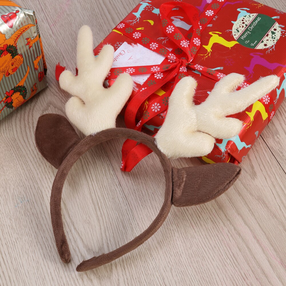 Reindeer Antler Hair Hoop Christmas Kids Headband Headwear for Children Christmas Costume Party (Red)