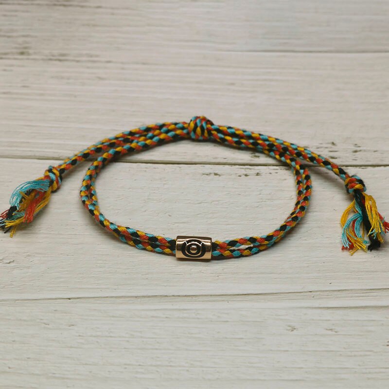 Handmade woven ethnic zircon turkish evil eye bracelet women's braided lucky enamel amulet rope bracelets for women jewelry ys -08: G
