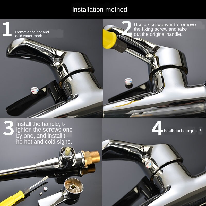 Faucet handle handle dish basin shower switch dial and cold water 25 35 40 spool repair parts