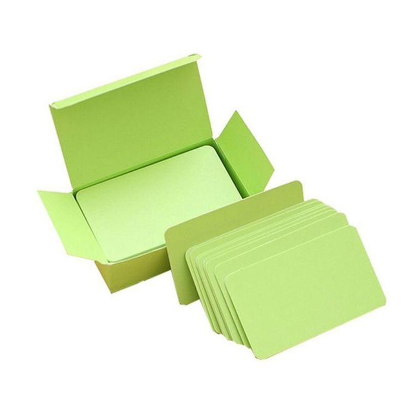 100 Memory Cards Blank DIY Graffiti Black Word Cards Net Small Memo Pad Blocks Memorandum Note Blank Word Cards: Green