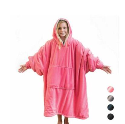 Oversize Hoody Sweatshirt Sofa Deken Voor Vrouwen Hoodie Sweatshirt Sherpa Jassen Comfy Trui Kerst Sudadera Mujer: pink