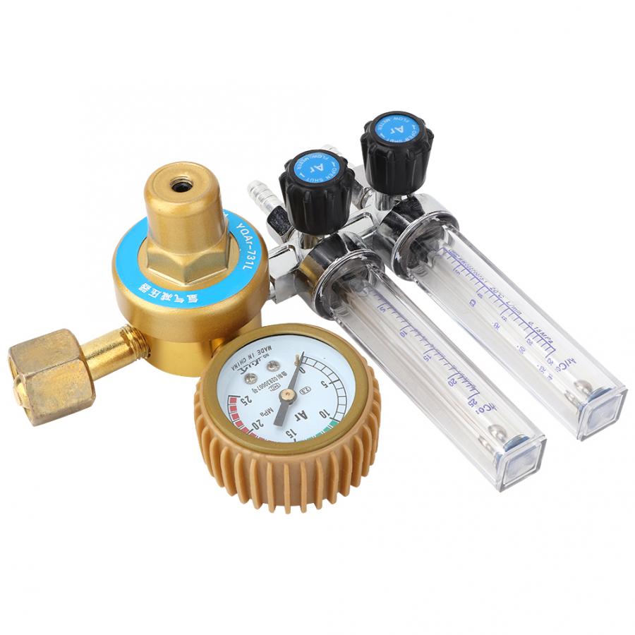 Zinc alloy Pneumatic Tools 0.25MPa Argon Gas Pressure Reducer Regulator Double Gauge Meter Welding Accessory Gas Regulator