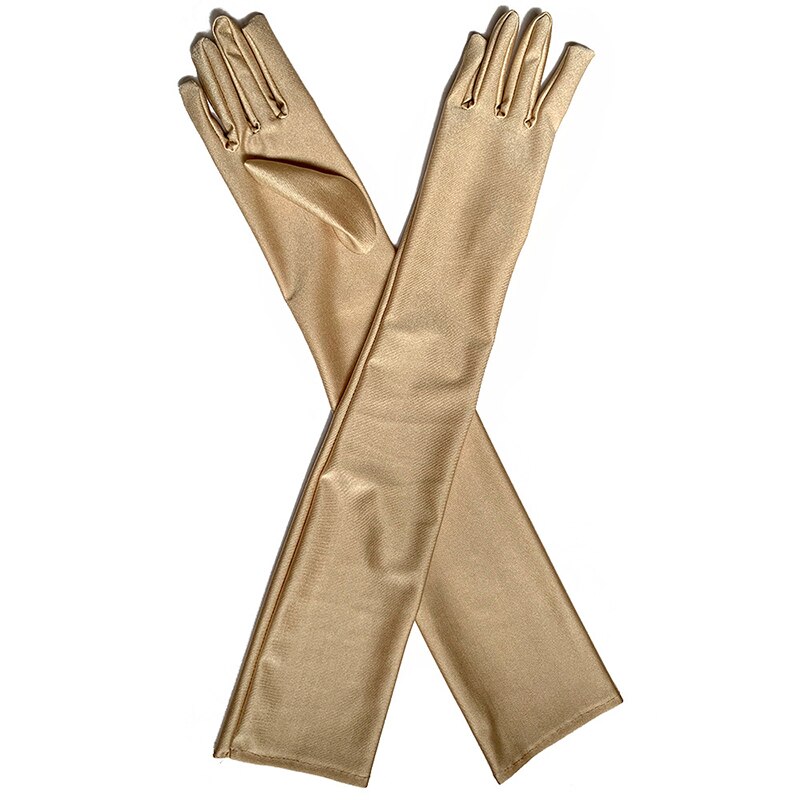 1 par sortere rød hvit champagne langfinger albue solbeskyttelseshansker opera kveld fest ball kostyme hansker 4 farger