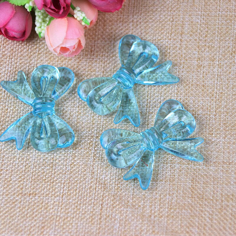 10Pcs 37*47Mm Transparant Acryl Boog Imitatie Crystal Losse Kralen Armband Ketting Sieraden Diy Bead Sieraden Met: H-Light Blue-10PCS