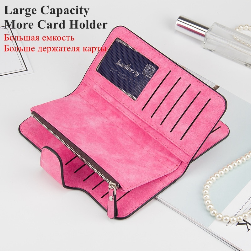 Women Wallets Long Wallet Female Purse Pu Leather Wallets Big Capacity Ladies Coin Purses Phone Clutch WWS046-1