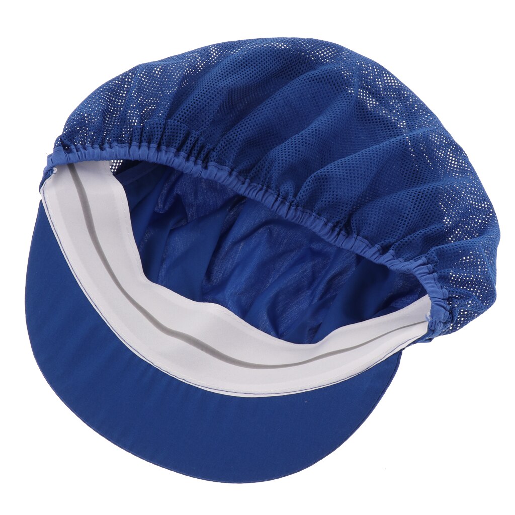 2Pcs Dark Blau Halb Mesh Männer Frauen Chef Hut Einstellbare Elastische Kochen Catering Cap Atmungsaktiv Hüte Werkstatt Uniformen Caps