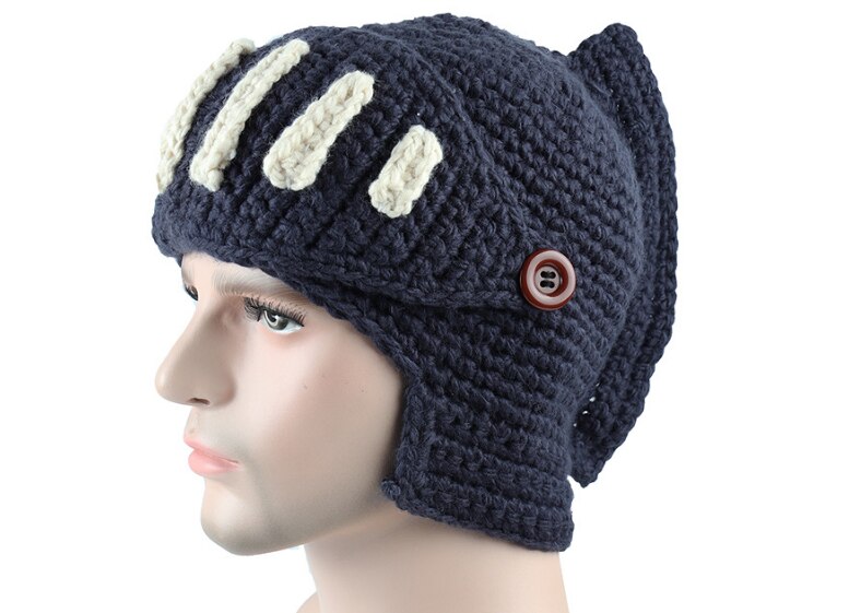 Di alta qualità di Inverno Cavaliere Romano Cappello di Lana Viso Collo Vento di Cotone Fatta A Mano Cappello Gladiatore Maschere Berretti cap per Il tempo libero