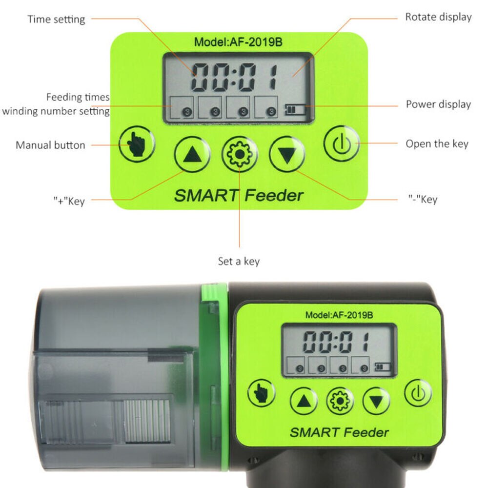 Timer Fish Feeder Digital Automatic Pond Koi Fish Timer Auto Food Dispenser Portable Fish Feeder Tools Approx 11*15cm