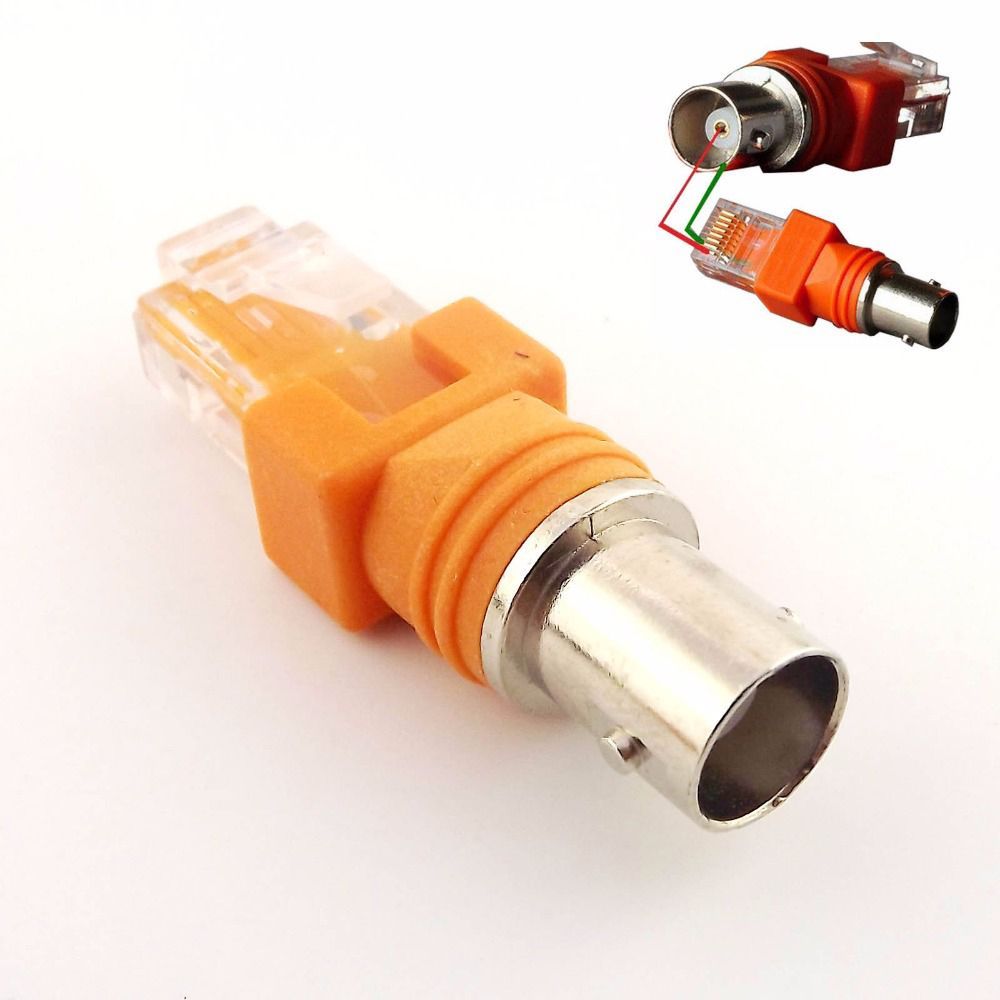 Accessories 1Pc Cable Connector Barrel Coupler Computer Cables Coaxial Connectors BNC Female To RJ45 Male Adapter RJ45 To RF