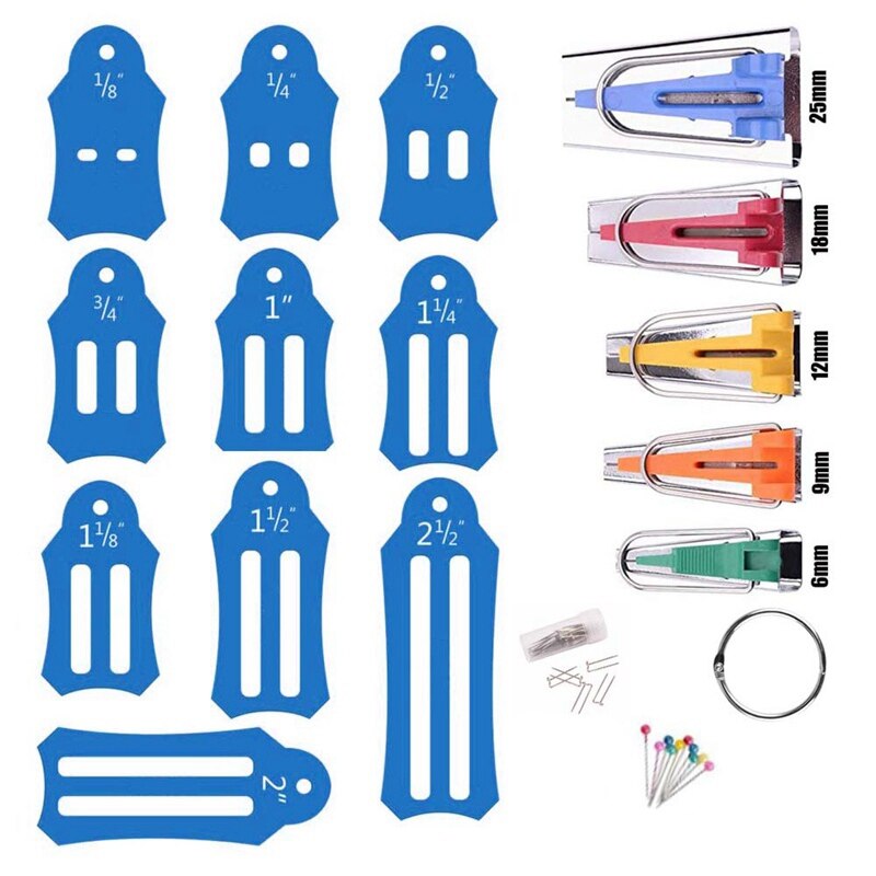 Biaisbandmakerset, jelly roll-gereedschap voor het naaien, quilten, vouwen van stroken, naaigereedschap, naaiaccessoires: Bl4