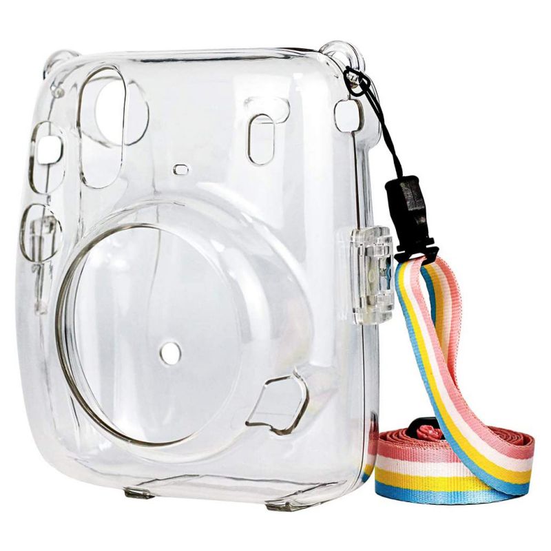 Crystal Camera Case Beschermende Clear Case Met Verstelbare Rainbow Strap Voor Fujifilm Instax Mini 11 Camera 'S Accessoires