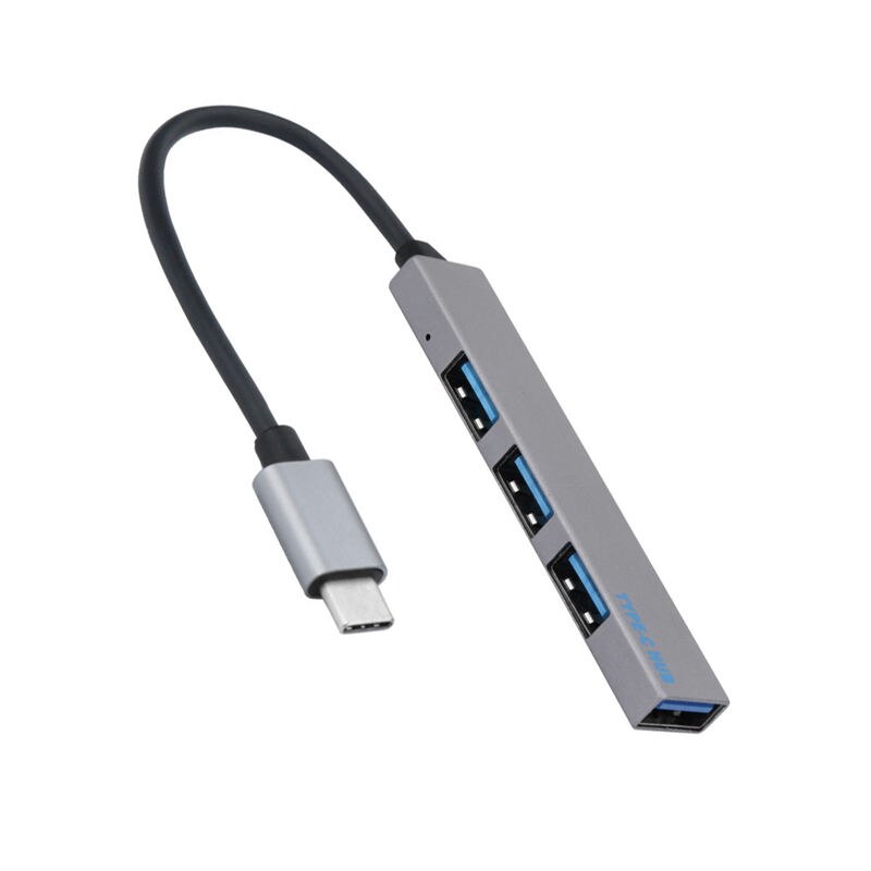 Type-C Tot 4 Usb Hub Expander Ultradunne Mini Draagbare 4-Port Usb 3.0 Hub Usb power Interface Voor Mac-Book Laptop Tablet Computer