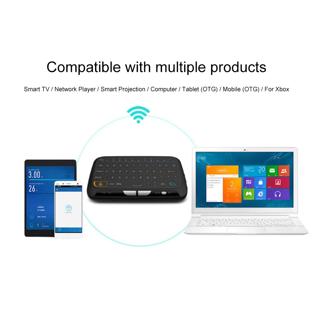 Wireless Keyboard H18 Portable Mini Touchpad Keyboard Wireless Air Mouse for Smart TV PC Phone